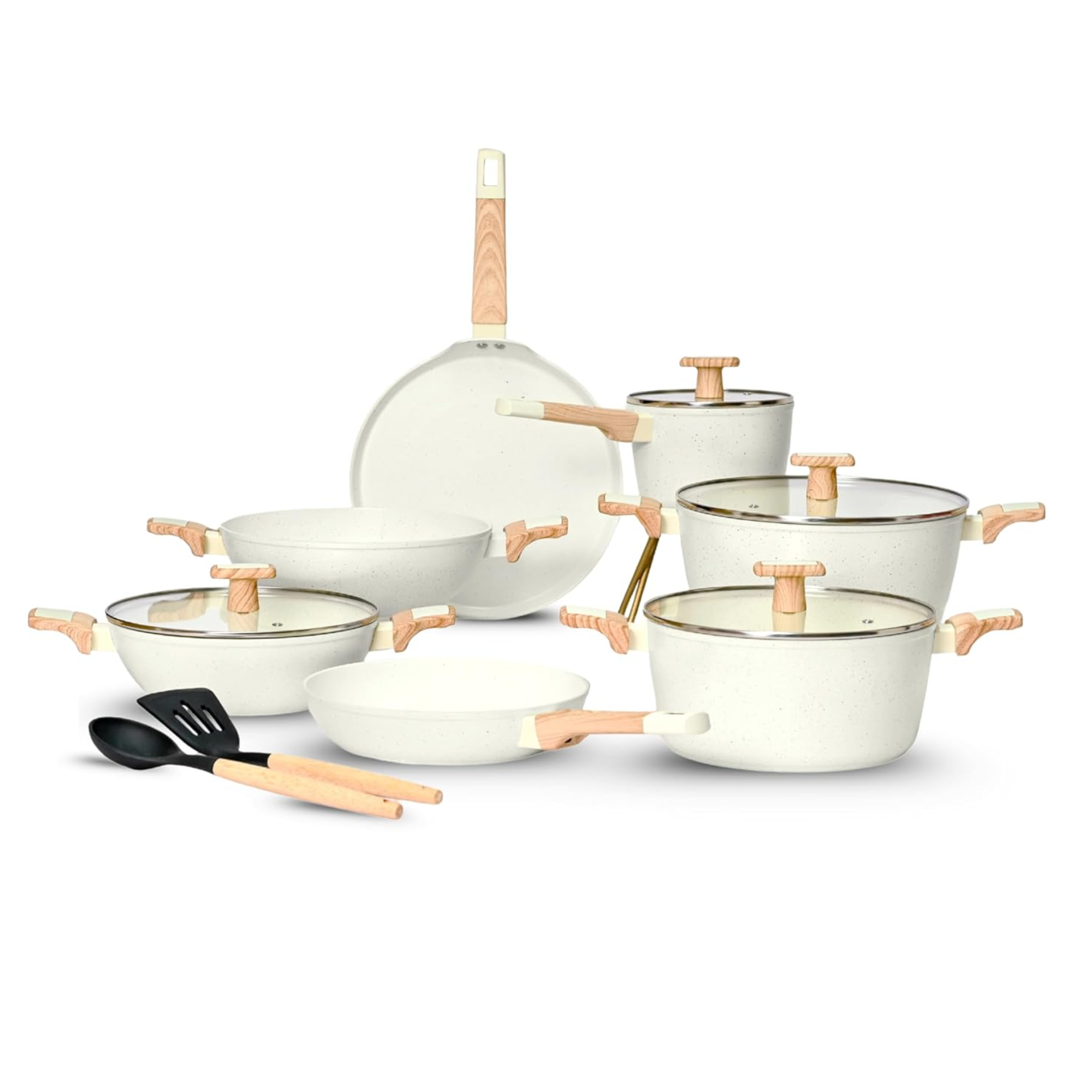 Kreme Ceracook Granite Ceramic Cookware Set of 7pc...